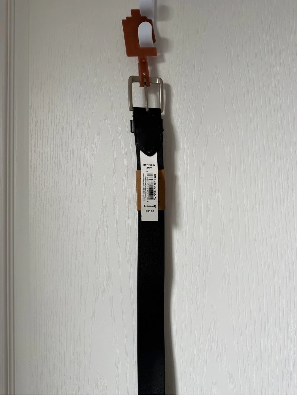 New Men's Black Leather Dress Belt